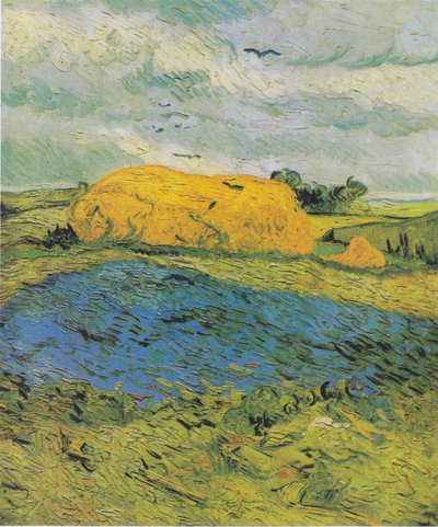 Hooiberg op een regenachtige dag door Vincent van Gogh